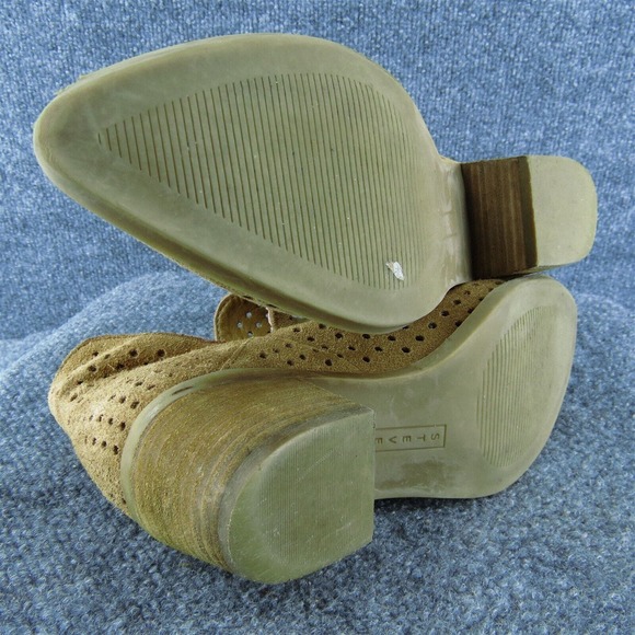 Steven by Steve Madden Women Size 6 M Tan Suede Ankle Boots Cutout Block Heel - Picture 8 of 9